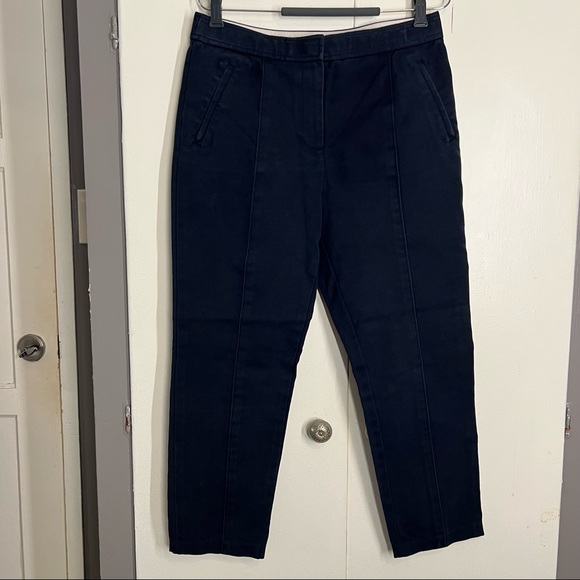 Tory Burch Navy Straight Leg Business Contemporary Pant Size 8 - Picture 1 of 6